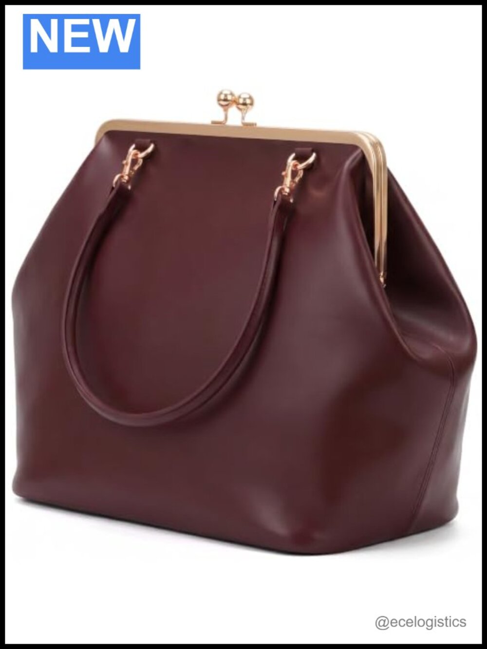 Kiss Lock Tote Handbag, Underarm Shoulder Bag Clutch Purse